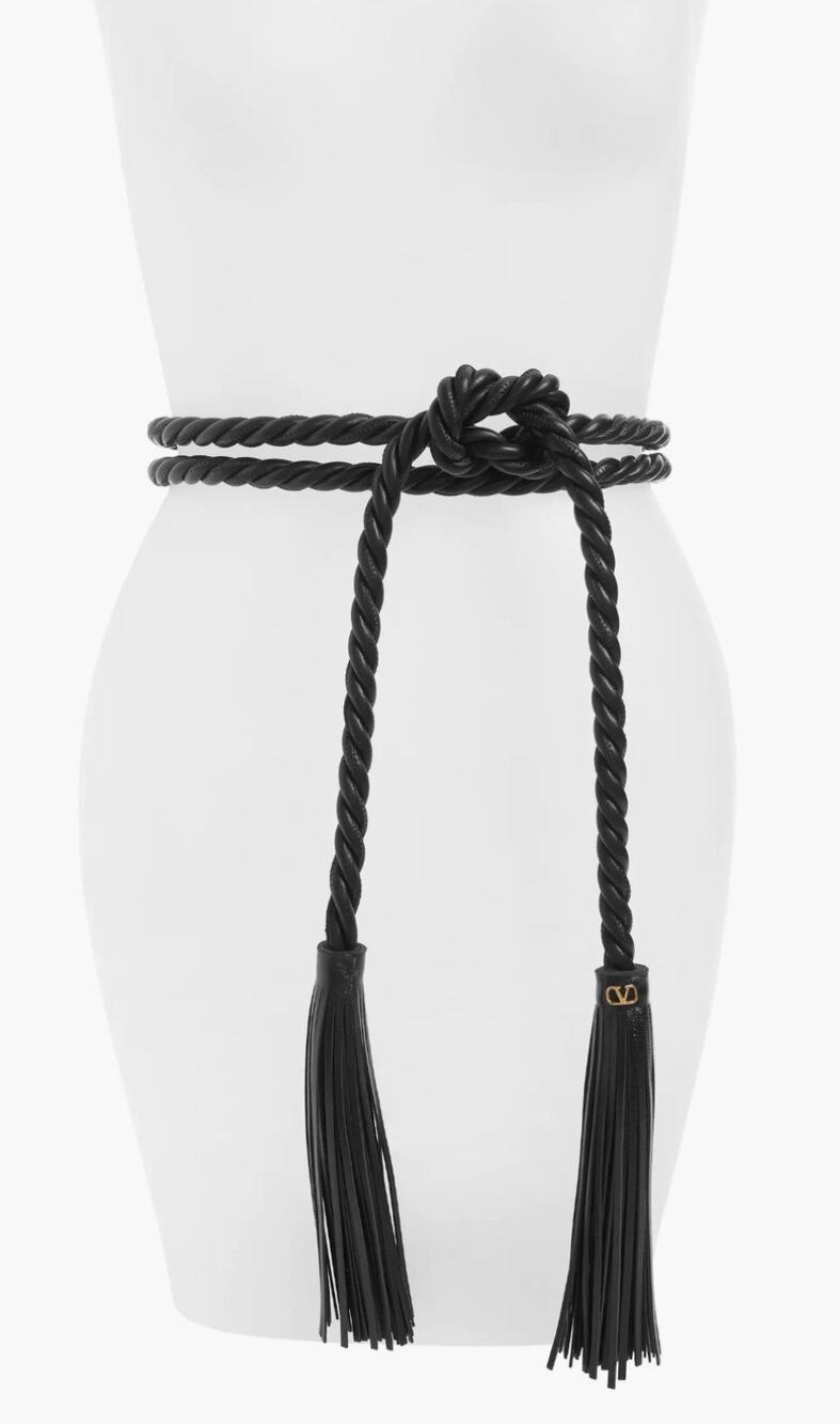Valentino The Rope Braided Leather Belt